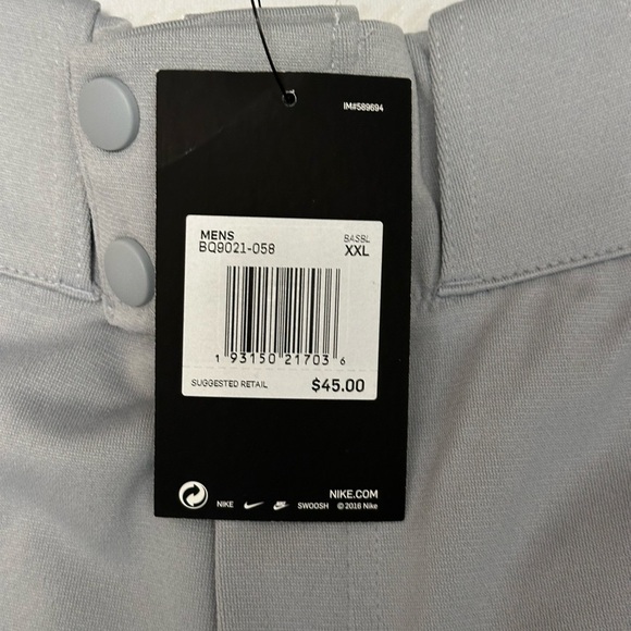 Men’s Women’s Team Nike 2XL Baseball Softball Knickers Pants Gray Elastic Waist - Picture 7 of 9